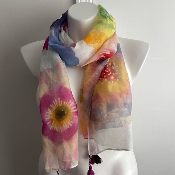 NWT Rainbow Floral Scarf, Hallmark - Picture 1 of 8